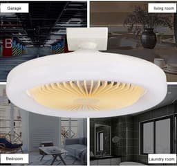 Plafondventilator met LED - Ventilatorlamp - Luchtcirculatie Verbeteren - Eenvoudige E27 Installatie - 26 cm - Wit — thumbnail 5