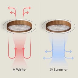Fantiluxe - Andreas - Plafondventilator met verlichting - Bruin - Ø50cm - Afstandsbediening - Met lamp - Plafond ventilator - Slaapkamer — thumbnail 3
