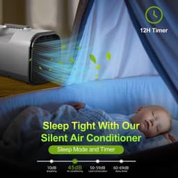 Xmund S01 Mobiele Airconditioner 4095 BTU – Draagbare Outdoor Airco met Ontvochtiger, Afstandsbediening en Slaapmodus — thumbnail 5