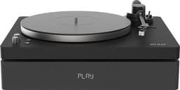 Aulo - Vinyl platenspeler met ingebouwde luidsprekers en subwoofer - Bluetooth - Duurzaam design in luxueuze zwarte afwerking — thumbnail 1