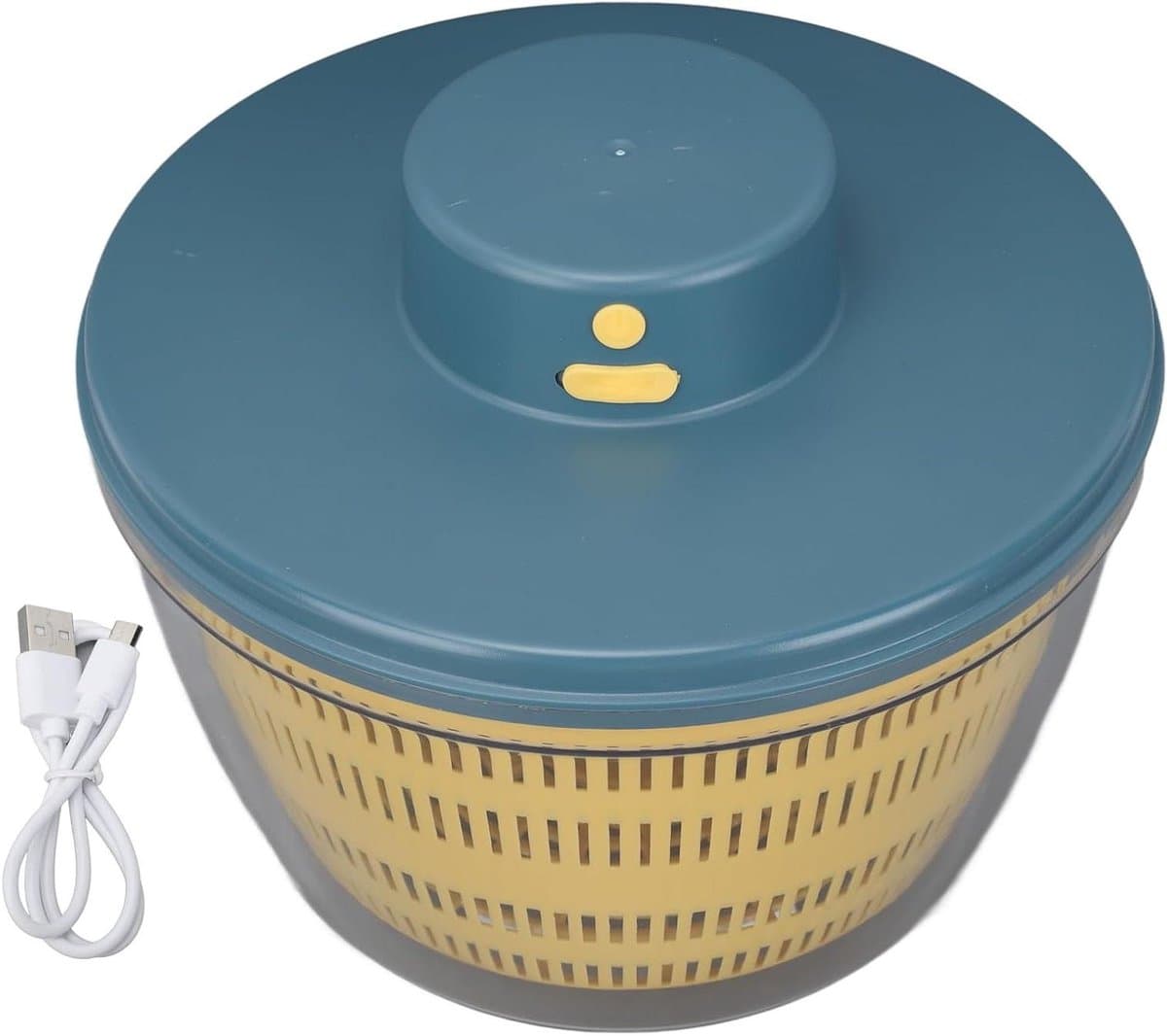 Elektrische Groentewasmachine - Salad Spinner Vergiet - Keuken Reinigen Drogen - Multifunctioneel Kneedkom - 4 Liter Capaciteit - Blauw — afbeelding 1