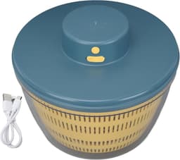 Elektrische Groentewasmachine - Salad Spinner Vergiet - Keuken Reinigen Drogen - Multifunctioneel Kneedkom - 4 Liter Capaciteit - Blauw — thumbnail 1