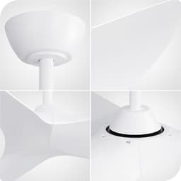Re-purelife® Koel Zomer Collectie plafondventilator met licht voor slaapkamer, eetkamer of middelgrote woonkamer | ventilator met ABS | afstandsbediening, 6 snelheden en winterstand | 18W LED | rustige moderne uitstraling wit 96 × 96 × 27 cm — thumbnail 3