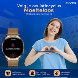 Evy24 Smartwatch Pro 42mm - Smartwatch Dames - Horloge met AMOLED Display - Bloeddrukmeter - Hartslagmeter - Saturatiemeter - Stappenteller - Sporthorloge Dames - Android en iOS - Roségoud — thumbnail 5