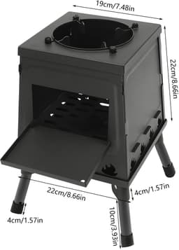AYDN - Opvouwbare barbecue - Compacte BBQ en campingkachel - 22 × 22 × 32 cm - Camping barbecue - BBQ - Outdoor houtkachel - — thumbnail 2