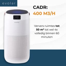 Evolar Luchtreiniger met 2x HEPA 13 Filter - CADR: 400m3/h - Air Purifier - Slaapmodus - Luchtkwaliteit Indicator - Pure4 + — thumbnail 2