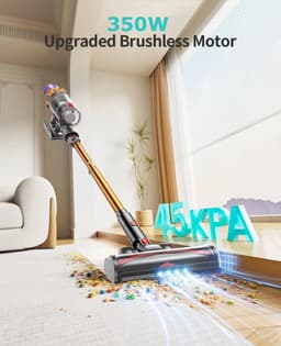 Swiss Haus® CVC2502 Draadloze Steelstofzuiger – 350W – 3-in-1 Vacuum Cleaner – HEPA Filter – LED Display – 40 Min Gebruikstijd – Stofzuiger Zonder Zak – 3 Snelheden - Wandhouder – Goud — thumbnail 4