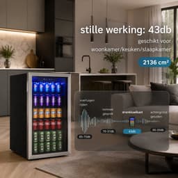 Sello! mini koelkast – compressor– blikjes – wijnflessen – luchtgekoeld – glazen deur – 0°C tot 16°C – fluisterstil – led — thumbnail 5