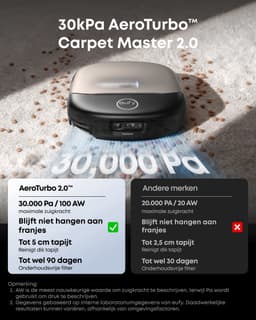 eufy Dweilrobot HydroJet S2 met Vervangingssets, 30kPa AeroTurboTM 2.0-Zuigkracht, Vloerreinigingssysteem 2.0, EcoCleanth Elektrolyse, Randreiniging, Haarvrije DuoSpiralt" Borstels, 12-in-1 UniCleanTM Station — thumbnail 4