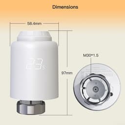 Radiatorthermostaat - Slimme Radiatorklep - Energie Besparen - App Bediening Op Afstand - M30 x 15 mm - Wit — thumbnail 5