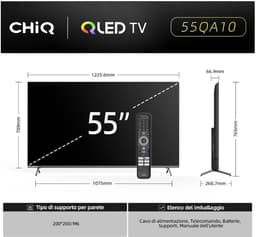 CHiQ 55QA10 – 55 inch 4K QLED Smart TV – Google TV – HDR10 – Dolby Audio – WiFi & Bluetooth – 140 cm — thumbnail 3