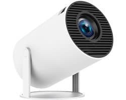 Aourow mini-projector - 4K-ondersteunde projector met WiFi 6 en Bluetooth 5.4 - 720P native resolutie - 170 ANSI lumen - draadloos schermkopiëren - home cinema projector- Wit