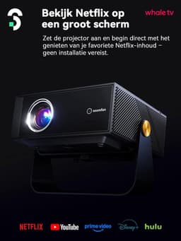 Beamer Mini Projector - WiFi Bluetooth - 4K Ondersteuning - Trapeziumcorrectie - Draagbaar — thumbnail 5