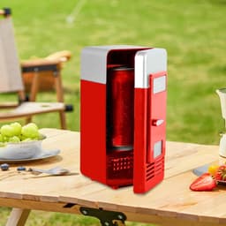 Kleine koelkast - Mini koeler - Dranken koelen - Stille werking - 195 cm hoog - Rood — thumbnail 4