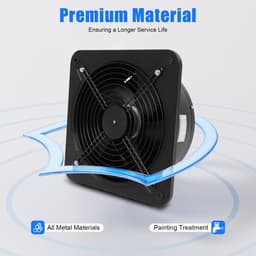 NAVOBIZ Werkplaats afzuigventilator - Ventilator - Lucht afzuiger - 300 mm diameter - 60 dB - 5 ventilatorbladen - Beschermrooster — thumbnail 4