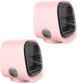Draagbare Luchtkoeler - Mini Airco - Persoonlijke Verkoeling - Met Aromatherapie - 300ml Reservoir - Roze (2 stuks) — thumbnail 1