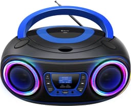 Denver Draagbare DAB Radio CD Speler Kinderen - Bluetooth - Lichteffecten - Boombox - AUX - FM - TDB212BLUE — thumbnail 1