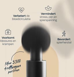 Massagegun - Massage Pistool - 4 Opzetstukken - 6 Standen - Krachtig - Draadloos - Sport - Relax Massage Apparaat — thumbnail 2