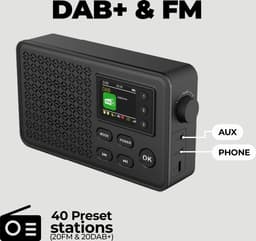 Denver DAB Radio - Bluetooth - DAB+/ FM Radio - 40 voorkeuzezenders - Wekkerradio - DAB57B — thumbnail 2
