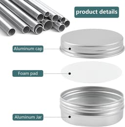 "Lege aluminium potjes - rond reiscrèmepotjes voor lippenbalsem en cosmetica - 24 stuks 20 ml" — thumbnail 4