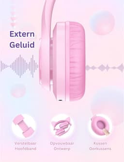 ApexArte® Koptelefoon Kinderen met Draad - Gaming Headset - Roze — thumbnail 4