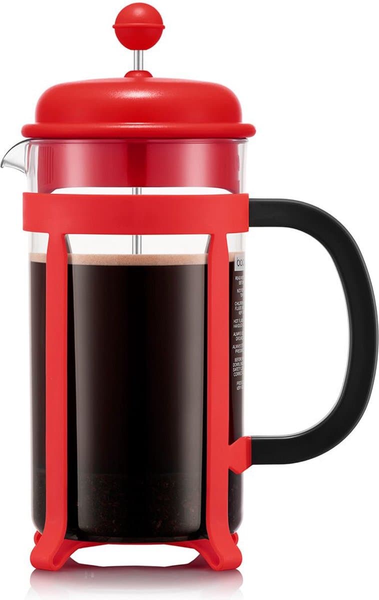 Bodum | Java French Press Cafetière | Kunststof | 8 kops | Rood | 1L — afbeelding 1