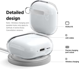 YONO Hoesje geschikt voor Airpods 4 - Case - Siliconen - Transparant — thumbnail 3