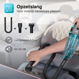 TurboTronic LUX400 Kruimeldief snoerloos - Handstofzuiger - Droog en Nat Kruimelzuiger - Zwart/Blauw — thumbnail 5