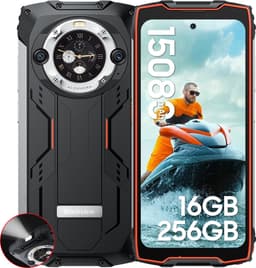 Blackview BV9300 Pro - Robuuste Smartphone - 16GB RAM - 256GB - 15080mAh - 120Hz 6.7" FHD - Dual 4G LTE - 64MP+32MP - IP68 Waterdicht - 1.32" Achterkant Dsiplay - NFC - GPS - Oranje — thumbnail 1