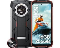 Blackview BV9300 Pro - Robuuste Smartphone - 16GB RAM - 256GB - 15080mAh - 120Hz 6.7" FHD - Dual 4G LTE - 64MP+32MP - IP68 Waterdicht - 1.32" Achterkant Dsiplay - NFC - GPS - Oranje