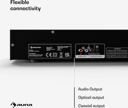 Auna Art22 CD-speler HiFi met slot-in station, USB-ingang, CD-MP3-weergave, Afstandsbediening, Optische & coaxiale uitgangen – 3W geluidskwaliteit – Zilver — thumbnail 4