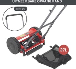 Kooimaaier met 30 cm maaibreedte en 27 liter opvangmand - Handmatige grasmaaier met 4-traps maaihoogte-instelling, stil en milieuvriendelijk — thumbnail 3