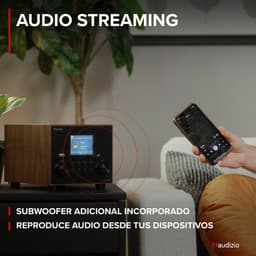 DAB radio - Audizio Vieste - DAB+ radio met subwoofer en Bluetooth - Houtlook - Met afstandsbediening — thumbnail 3