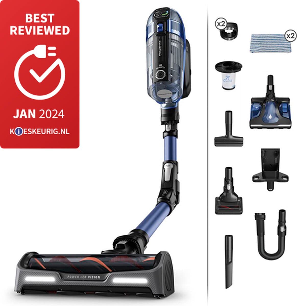 Rowenta X-Force Flex Aqua 14.60 RH99C0WO - Steelstofzuiger draadloos - Dweilfunctie - Krachtige 200 Airwatt - Zakloos — afbeelding 1