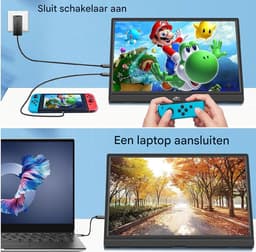 White-Label® Portable Monitor - Draagbare Scherm - Gaming - Full HD - Zwart — thumbnail 5