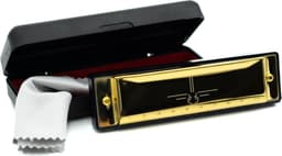 Mondharmonica C voor Volwassenen en Kinderen - Instructieblad - Metallic Gold Blues Harp — thumbnail 4
