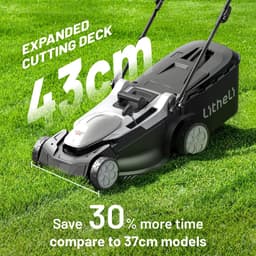 Accu Grasmaaier – Elektrische Gazonmaaier – Draadloze Maaier – Lithium-ion Maaier – Mulchmaaier – 43 cm Maaibreedte – Brushless Motor & 40L Grasopvangbak — thumbnail 3