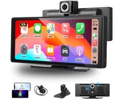 Autoradio – Autospeler – Multimediaunit – CarPlay Systeem – Android Auto – 10,26 Inch IPS-Touchscreen – 4K Dashcam met 1080p Achteruitrijcamera