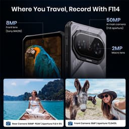 FOSSiBOT F114 Smartphone - 16GB RAM - 168GB ROM - 50MP Camera - 6,67 inch HD+ IPS Scherm - 5000 mAh - IP68 Waterdicht Telefoon - Android 15 - GPS,NFC,Face ID,OTG - Zwart — thumbnail 2