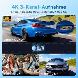 Dashcam Auto - 3 Kanaals Camera - Veilige Ritten - 490° Groothoek - 3.16 Inch Scherm — thumbnail 2
