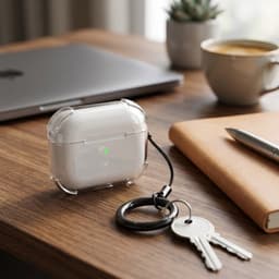 Transparant hoesje voor oordopjes met sleutelhanger – schokbestendige beschermhoes geschikt voor AirPods Pro 3 — thumbnail 3