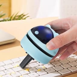 Stofzuiger - Schattig robotontwerp - Tafelmodel stofzuiger - Draadloos en USB-oplaadbaar - Compact en lichtgewicht (Roze) — thumbnail 2
