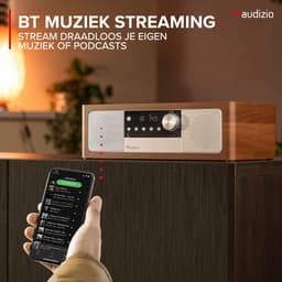 Premium DAB radio - Audizio Lunata - Bluetooth radio met CD speler - High-end speakers - Hout/zilver — thumbnail 3