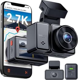 VANTRUE E2 1944P+1944P Dashcam Auto 5GHz WiFi GPS, Draadloze en Spraakgestuurde Dashcam Voor Achter, WDR-nachtzicht, Buffer Parkeermodus Autocamera, 2,45 Inch Lusopname G-sensor, Max. 512GB — thumbnail 1