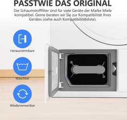 Droger Filter Sponsfilter - Droger Filter voor Miele T1 - 4 Stuks - Warmtepompdroger Pluizenfilter - Geschikt voor Vervangingsfilter Miele TCB150WP & TEB155WP - Schuimfilter Spons - 2-laags Ontwerp - Wasbaar - Onderhoud Set - Sokkelfilter - Zwart — thumbnail 4