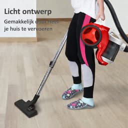 Stofzuiger Zonder Zak -Compact met wasbaar hygiënisch filter-Krachtige Zuigkracht - rood — thumbnail 2