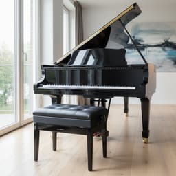 Pianokruk Hoogglans Zwart Verstelbaar in Hoogte met Opbergruimte - Piano Stoel - Pianobank - Klassiek Voeten Bankje - Kruk - Hout en Vegan Leer - Hoogte 48 tot 58 cm — thumbnail 5