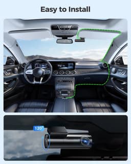 Dash Cam 1296P Camera met WiFi WDR Auto DVR 150 ° FOV App Controle Dash Camera Recorder Spraakbesturing 24H Parkeermodus — thumbnail 3
