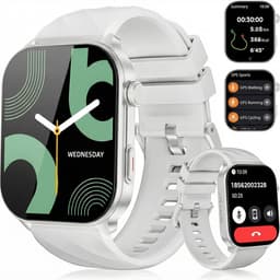 Synyq Axis GPS Smartwatch Dames en Heren - GPS 5 satellieten - Waterdicht - Belfunctie - Stappenteller - Hartslagmeter - Slaapmonitor - Multisport - Geschikt voor Android en iOS - Zilver — thumbnail 1