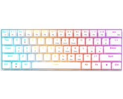 Furycube A61K - Mechanisch Gaming Toetsenbord - 61 Toetsen - Regenboogverlichting - Bedraad - Wit
